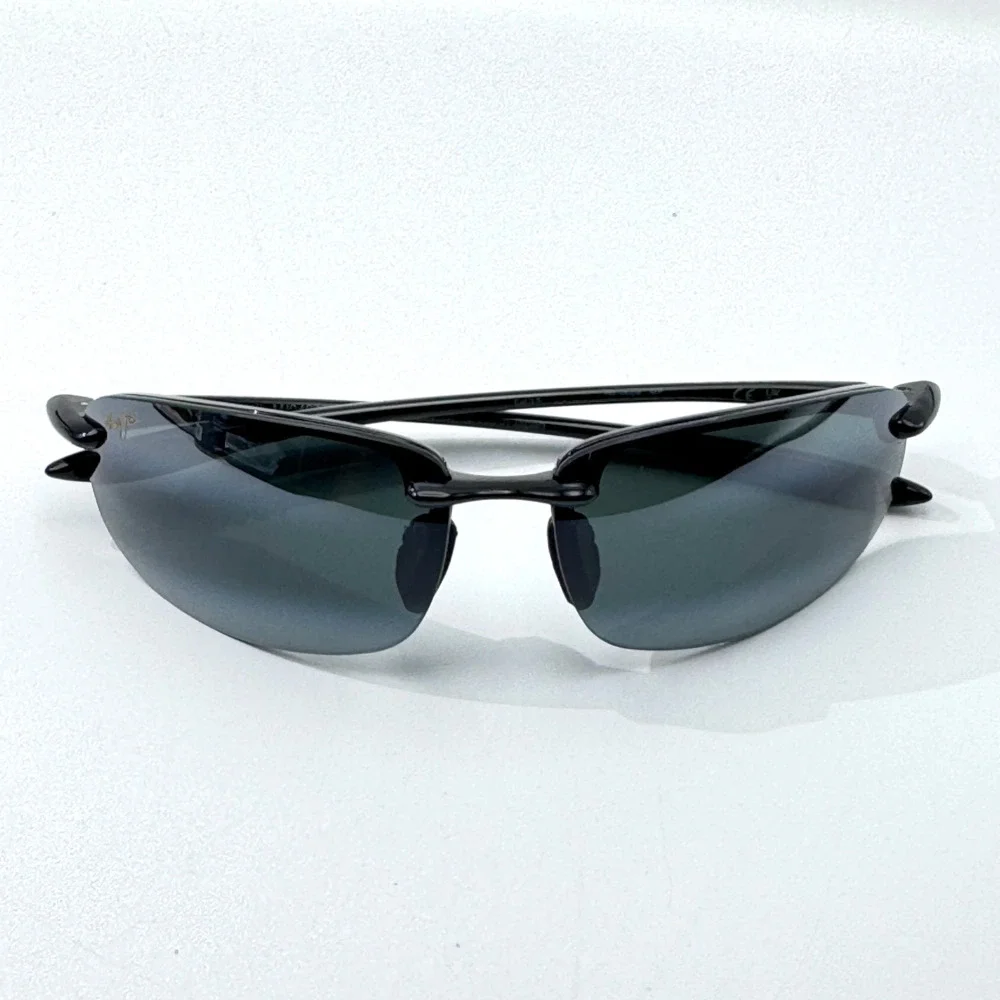 Maui Jim Sunglasses Ho'okipa MP MJ0407 001 Black Wrap Frame Gray Polarized Lens
